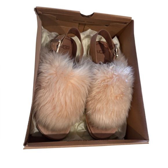 UGG Holly Woman’s Sandal Sheepskin Soft Ochre Size 8.5 W/ Box EUC - Picture 9 of 10